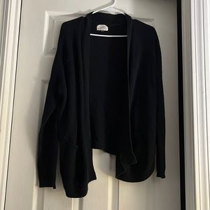 Black knit cardigan with slits on sides soft cozy flowy